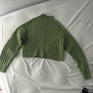 Green cropped sweater